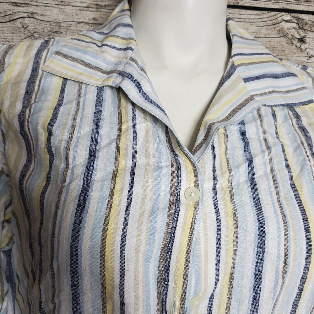 Erika Striped Button Down Shirt Size XL NWT - Picture 2 of 9